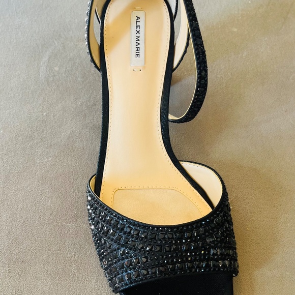 Dress shoes black sequin heeled sandals - Picture 2 of 7